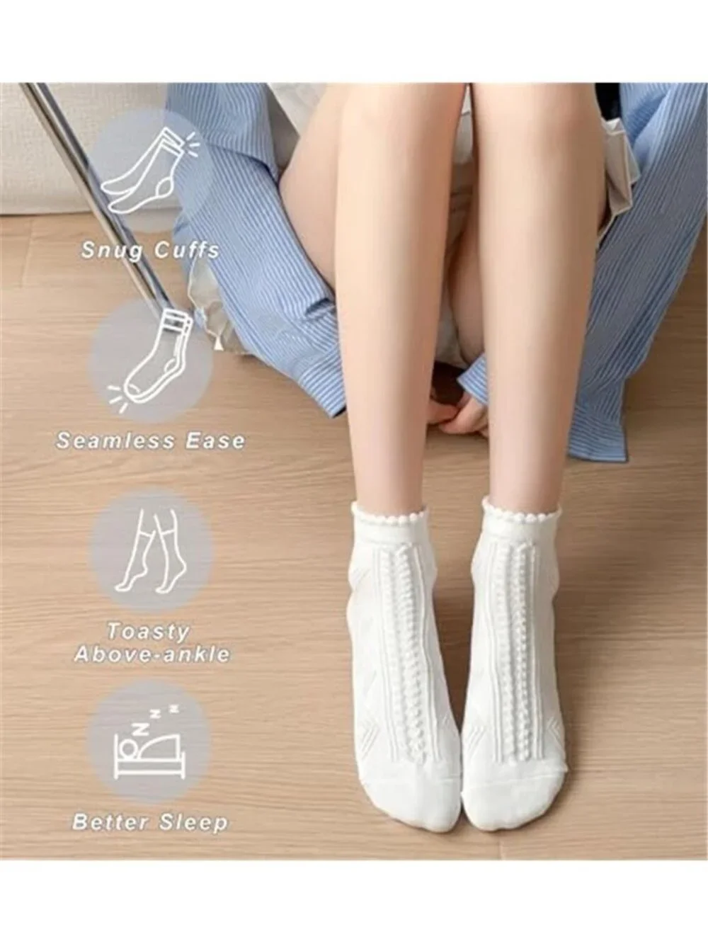 10 Pairs Ruffle Socks Women Cute Cotton Ankle Socks Casual Frilly Sock,